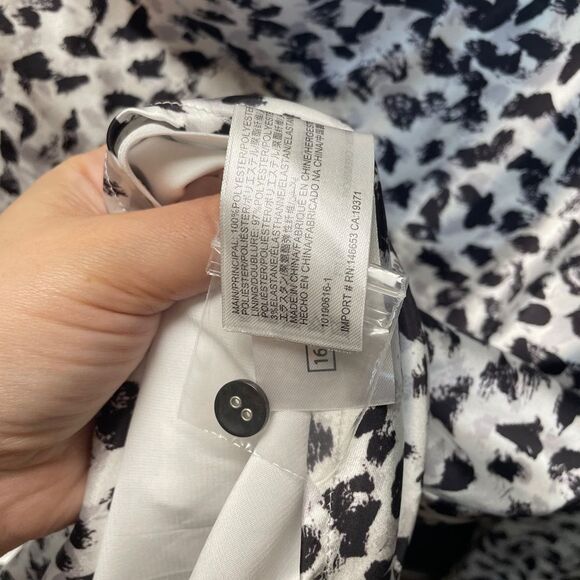 C/MEO Collective Black and Cream Asymmetrical Long Sleeve Dress Small - Picture 9 of 9